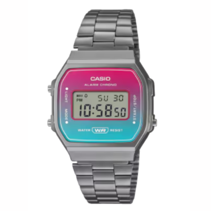  Casio Vintage A168WERB-2A Grey Stainless Steel Strap Unisex Digital Watch 